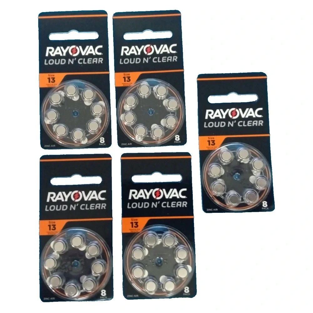Rayovac Loud N' Clear Size 13 Hearing‎ Aid Batteries 5 Packs, New